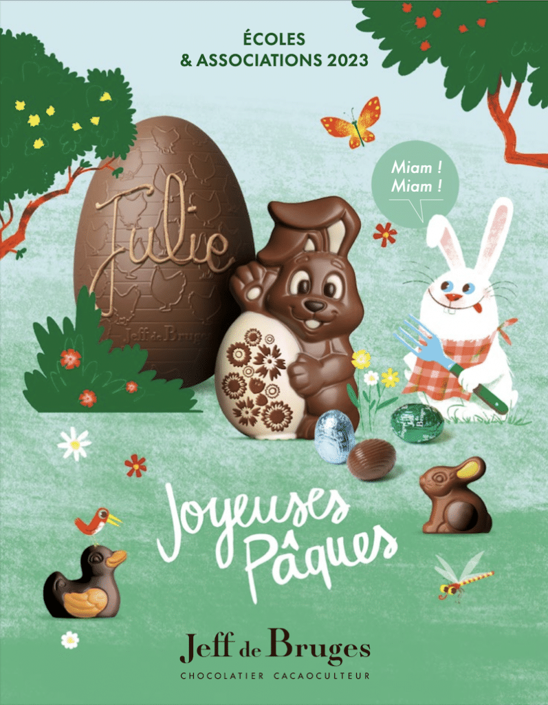 Commande de Pâques 2023 - Chocolats Jeff de Bruges - Les Francs Bourgeois -  La Salle