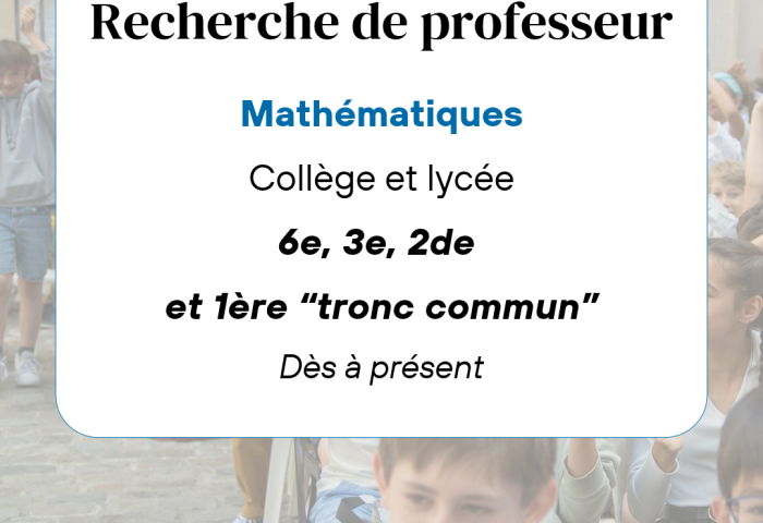 Affiche de recrutement d’un professeur de Mathématiques